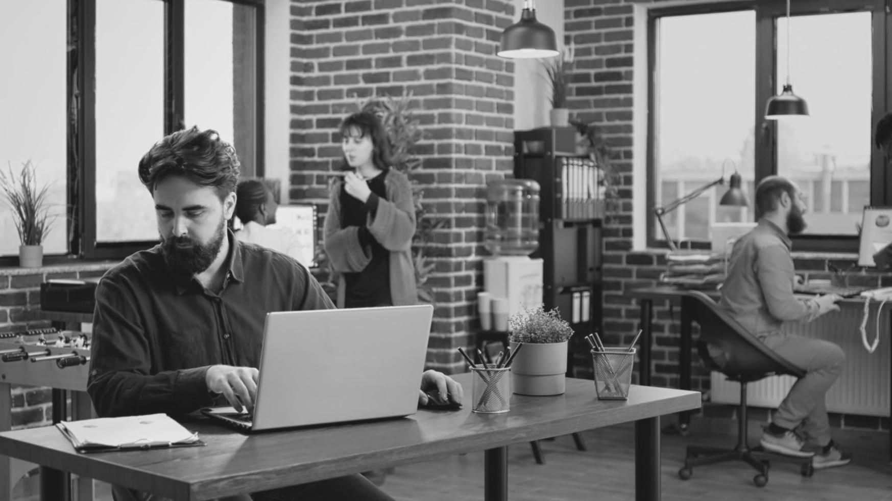 Confident professional delivering presentation